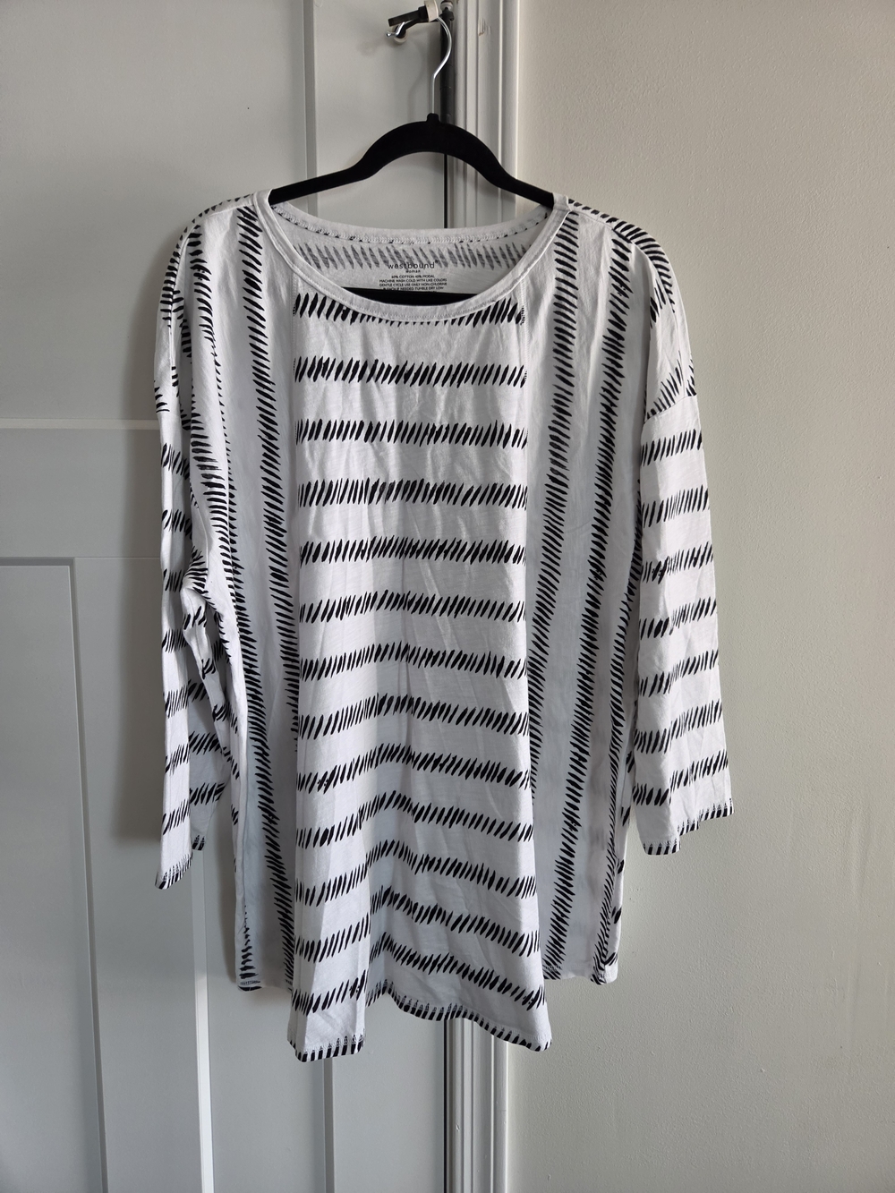 Westbound Woman Black & White Patterned Top - 2X New With Tag